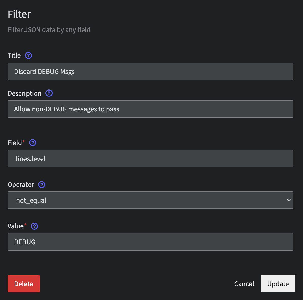 Configured - Filter