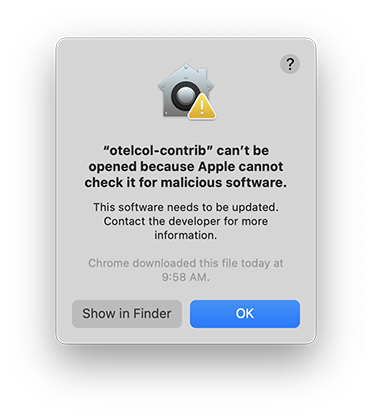 Malicious Software Warning