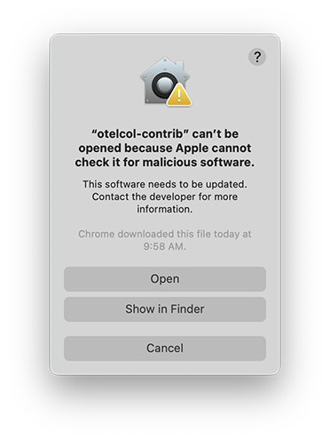 Malicious Software Warning