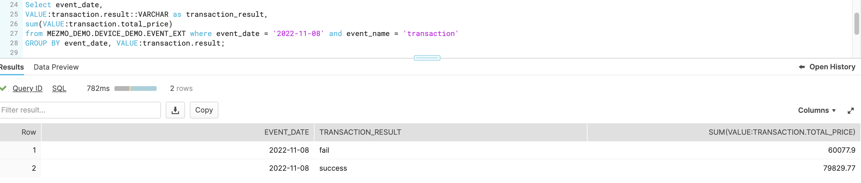 External Table Select
